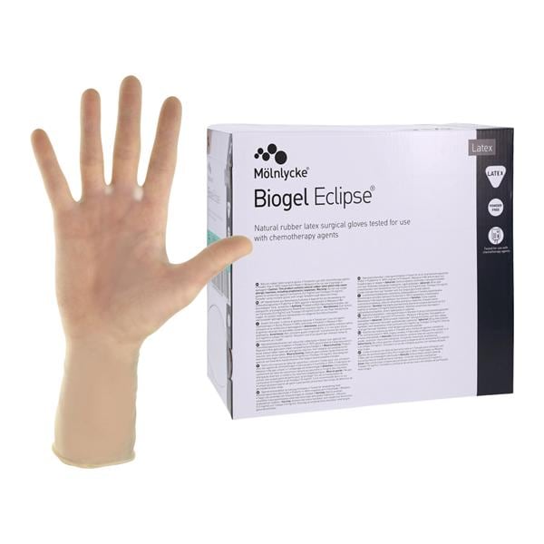 Biogel Eclipse Surgical Gloves 7.5 Straw, 4 BX/CA