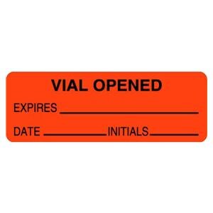 Label Vial Opened FRP 3/8x1-1/2" 3Rl/Pk