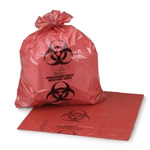 Biohazard Bag 1-3/4mil 38x45" Red/Black Star Seal LLDPE Symbol No...