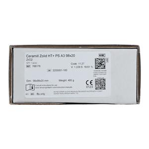 Ceramill Zolid HT+ Zirconia Disc A3 98x20 Ea
