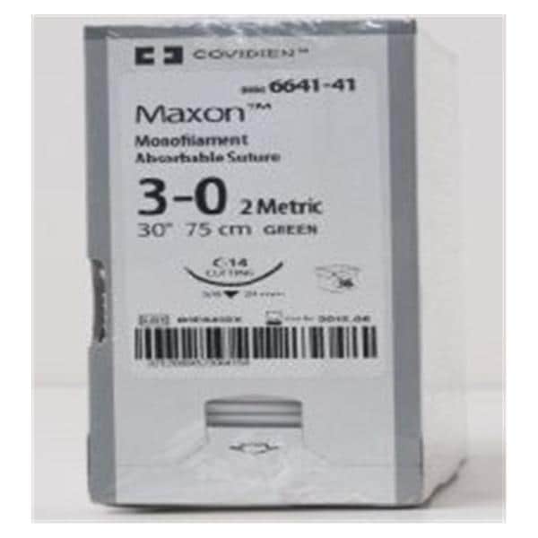 Maxon Suture 3-0 30" Polyglyconate Copolymer Monofilament C-14 Green 36/Ca