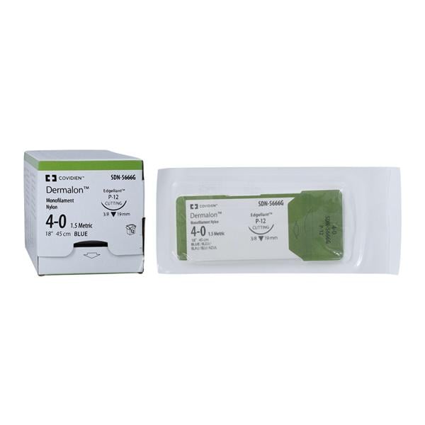 Dermalon Suture Nylon Monofilament 4-0 18" Non-Absorbable P-12 Pr...