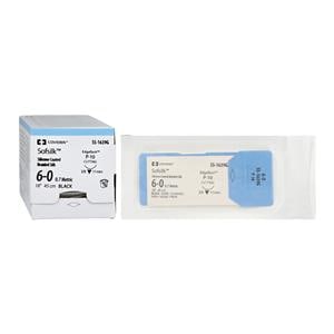 Sofsilk Suture Silk Braid 6-0 18" Non-Absorbable P-10 Surgalloy P...