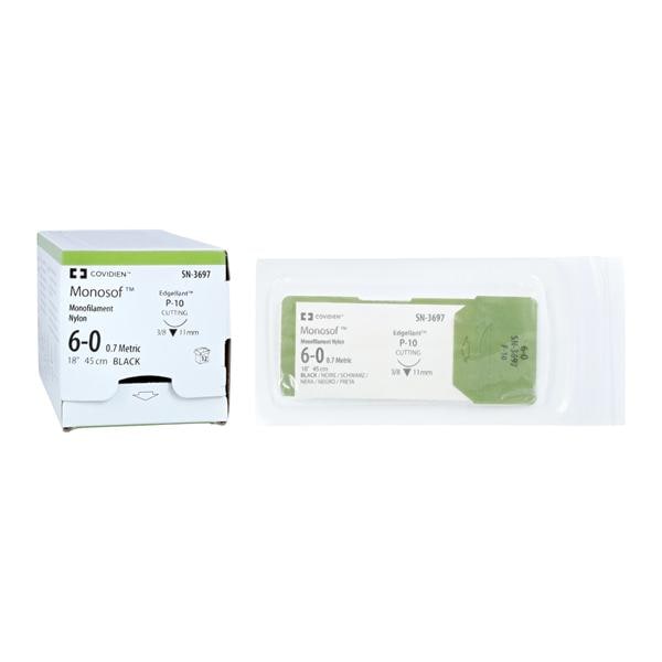 Monosof Suture Nylon Monofilament 6-0 18" Non-Absorbable P-10 Sur...