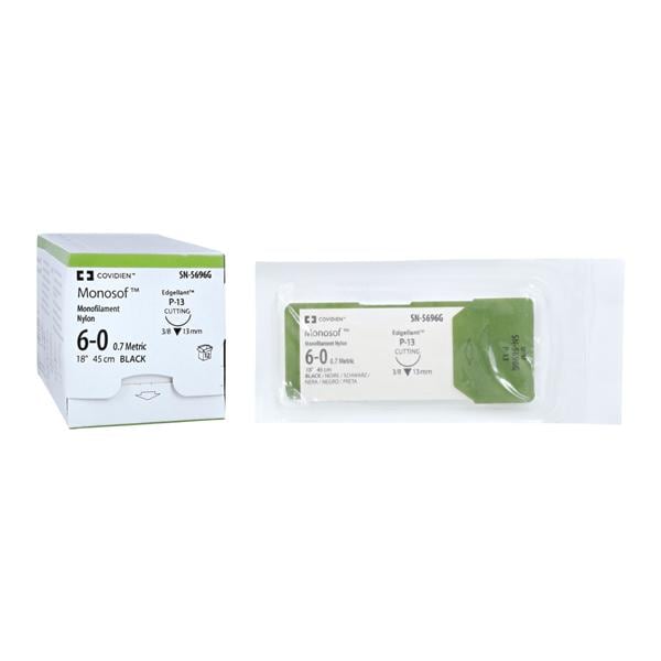 Monosof Suture Nylon Monofilament 6-0 18" Non-Absorbable P-13 Pre...
