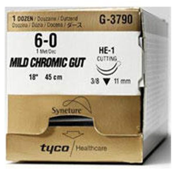 Surgigut Suture 4-0 18" Chromic Gut Monofilament HE-3 Undyed 12/Ca