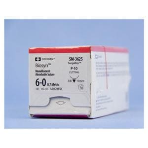 Biosyn Suture Polyglecaprone Monofilament 6-0 18" Absorbable P-10...