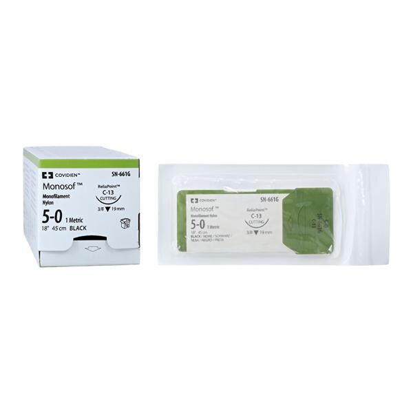 Monosof Suture Nylon Monofilament 5-0 18" Non-Absorbable C-13 Rev...