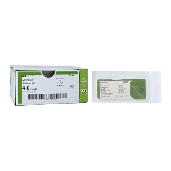 Monosof Suture Nylon Monofilament 4-0 18" Non-Absorbable C-13 Rev...