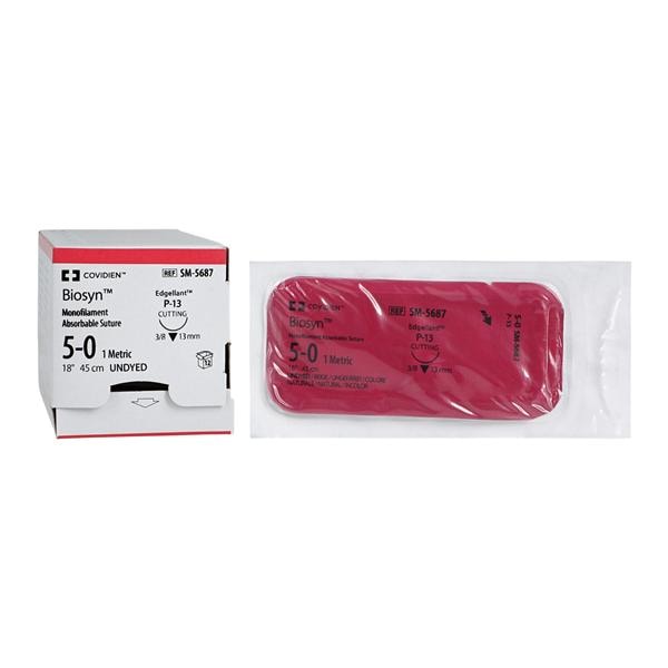 Biosyn Suture Polyglecaprone Monofilament 5-0 18" Absorbable P-13...