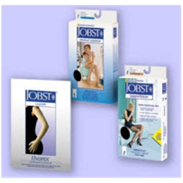 Opaque Compression Stocking Knee High Closed Toe Small Natural