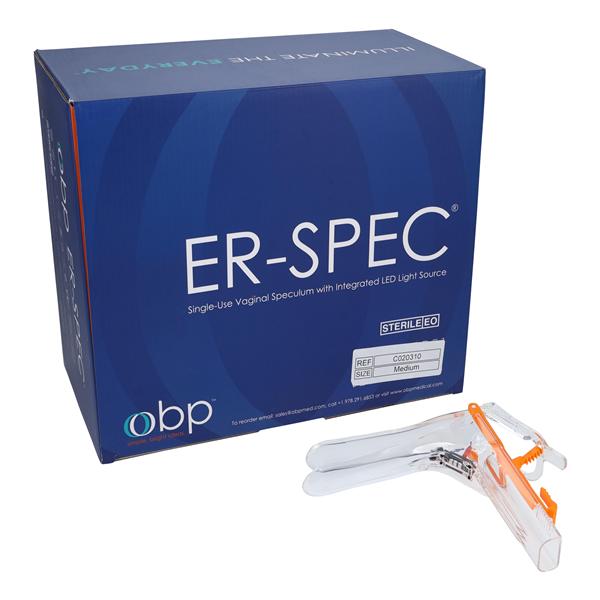 ER-SPEC Vaginal Speculum Medium Lighted 12/Bx, 4 BX/CA
