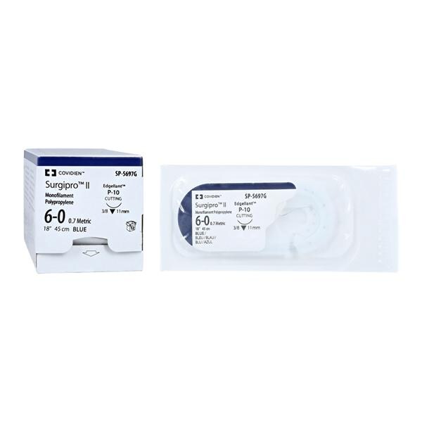 Surgipro II Suture Polypropylene Monofilament 6-0 18" Non-Absorba...