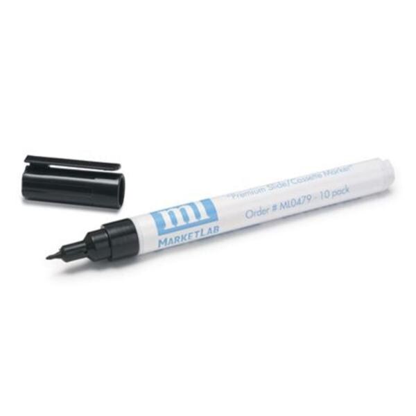 Moist Mark Plus Solvent Resistant Marker Black With Fine Tip 10/P...