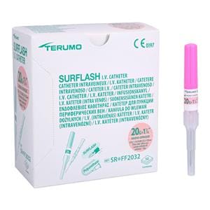 SurFlash IV Catheter 20 Gauge 1-1/4" Pink 50/Bx, 4 BX/CA