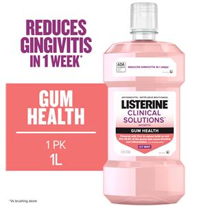 Listerine Clinical Solution Antigingivitis Icy Mint Mouth Rinse 1 Liter 6/Ca