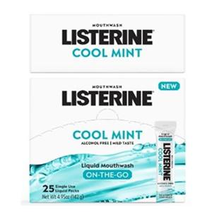 Listerine Cool Mint Mouthwash 10 mL Sachets 4/Ca