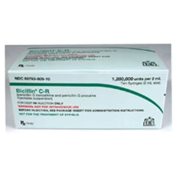 Bicillin C-R Injection 1.2MU Pediatric Prefilled Syringe 2mL 10/P...