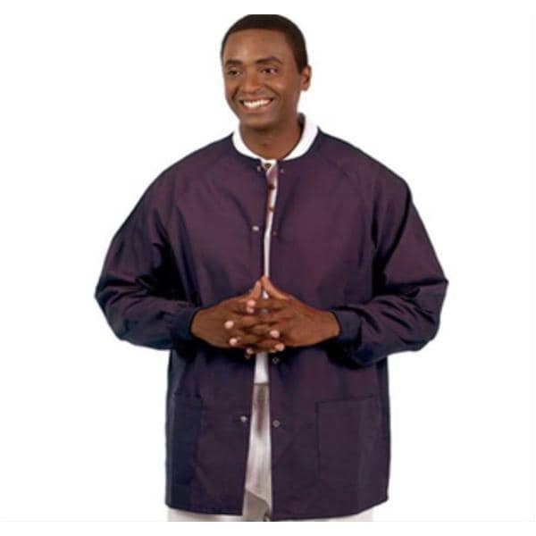 Fashion Poplin Warm-Up Jacket Lng Raglan Slvs / Knit Cffs 2XL Eggplnt Unisex Ea