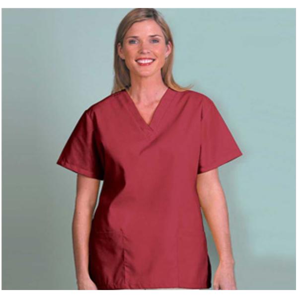 Fashion Poplin Scrub Shirt V-Neck Tunic Small Womens Adult Sangri...