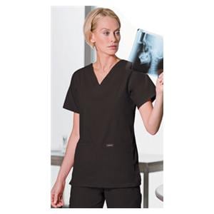 Scrub Shirt Adult Womens Black 65% Polyester / 35% Cotton 8219 Pu...