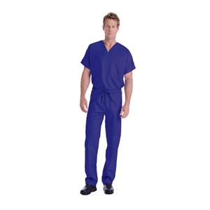 Essentials Scrub Top V-Neck 1 Pocket Short Sleeves Medium Grape Unisex Ea