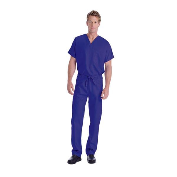 Essentials Scrub Top V-Neck 1 Pocket Short Sleeves 4X Large Grape Unisex Ea