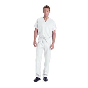 Essentials Scrub Top V-Neck 1 Pocket Short Sleeves X-Large White Unisex Ea