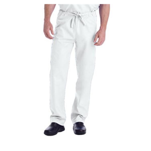 Scrub Pant 2 Pockets Large White Unisex Ea