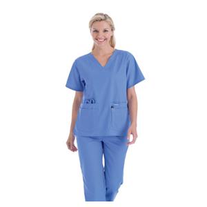 Scrub Shirt Adult Womens Ceil Blue 65% Polyester / 35% Cotton 821...