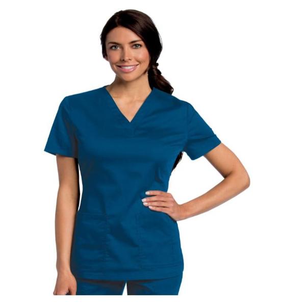 Scrub Shirt Adult Womens Galaxy Blue 65% Polyester / 35% Cotton 8...