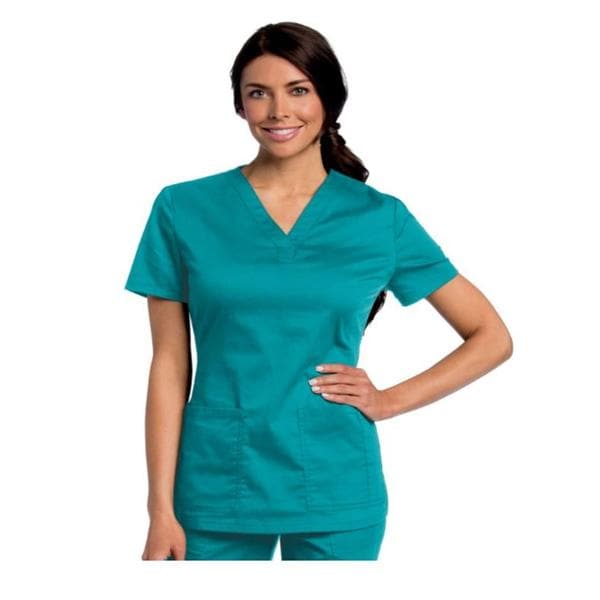 Scrub Shirt Adult Womens Teal 65% Polyester / 35% Cotton 8219 Pul...