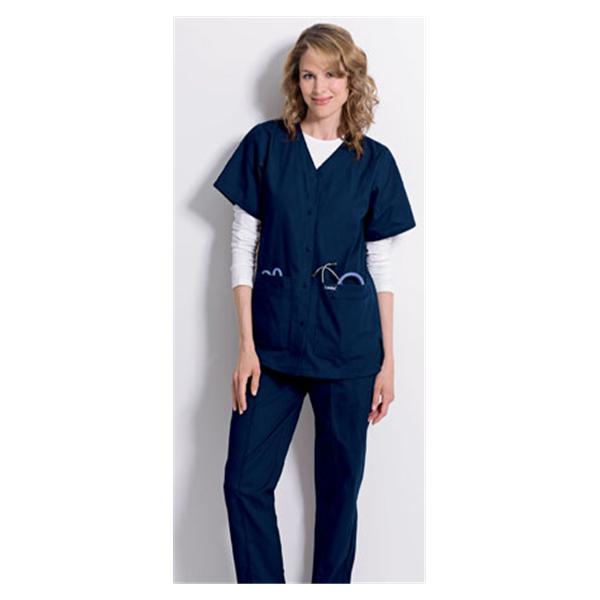 Scrub Shirt Adult Womens Navy 65% Polyester / 35% Cotton 8232 Sna...
