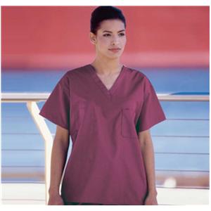 Fashion Seal Scrub Shirt 1 Pocket Set-In Sleeves Medium Cranberry Unisex Ea