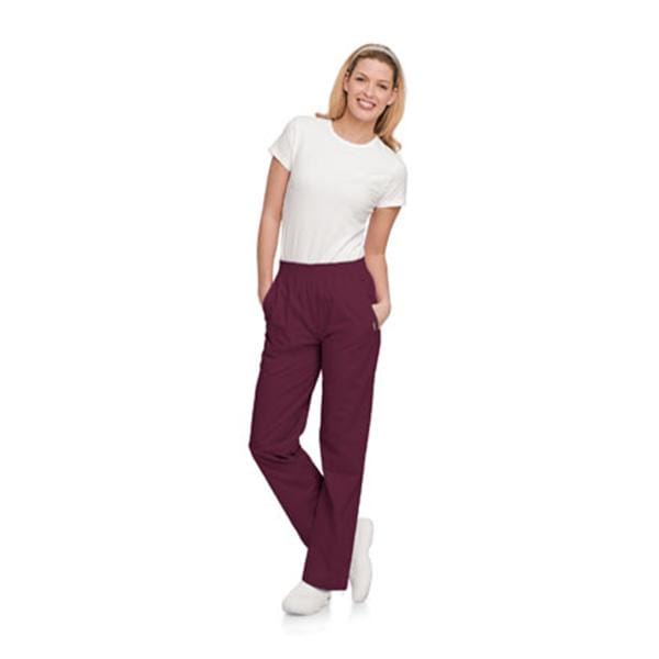 Scrub Pant 4 Pockets Large Wine Womens Ea