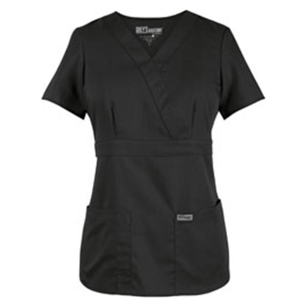 Greys Anatomy Scrub Shirt Adult Womens Black 77% Polyester / 23%...