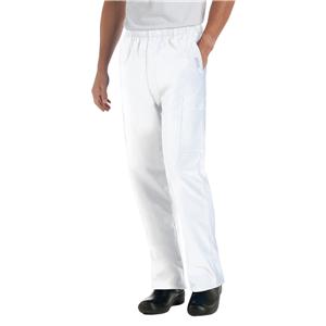 Scrub Pant 5 Pockets Large White Mens Ea