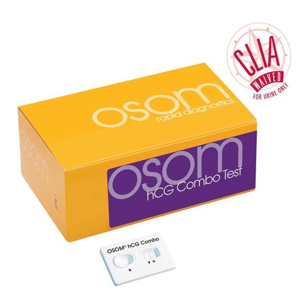 OSOM hCG Combo Cassette Test CLIA Waived 25 Tests 1/kt, 18 KT/CA