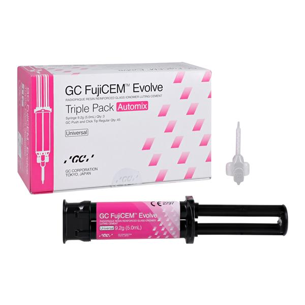 GC FujiCEM Evolve Resin Glass Ionomer Automix Cement Triple Pack Refill 3/Pk