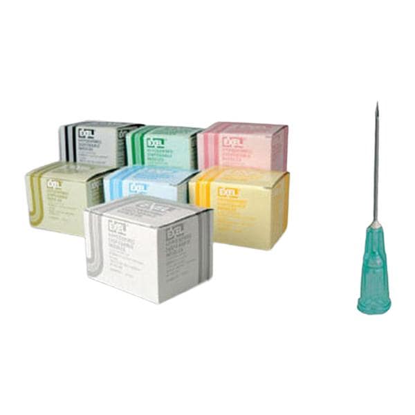 Needle 19g 1" Hypodermic Nontoxic Nonpyrogenic Regular Bevel 100/...