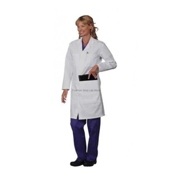 Consultation Lab Coat 6 Pockets Long Sleeves 41 in Large White Unisex Ea