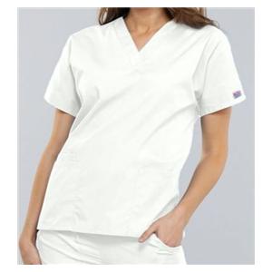Cherokee Scrub Shirt Adult Womens White 65% Polyester / 35% Cotto...
