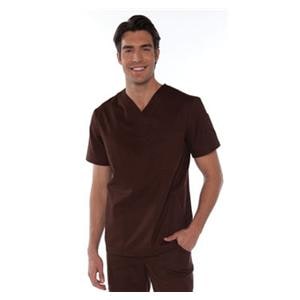 Scrub Shirt Adult Mens Espresso 55% Cotton / 45% Polyester Jason...