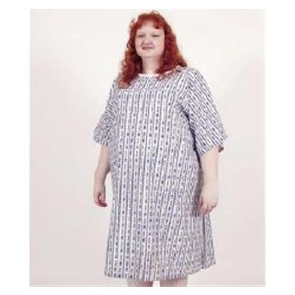 Patient Gown Adult 3X Large Blue Diamond Print 12/Bx