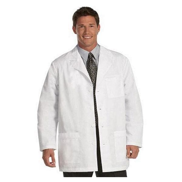 Lab Coat Adult Mens White 65% Polyester / 35% Cotton Non Sterile...