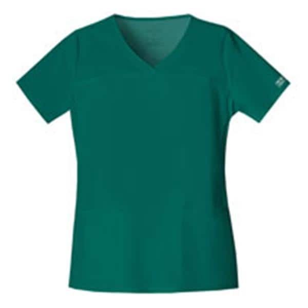 Cherokee Scrub Shirt V-Neck 3 Pockets Short Sleeves Small Hunter Womens Ea