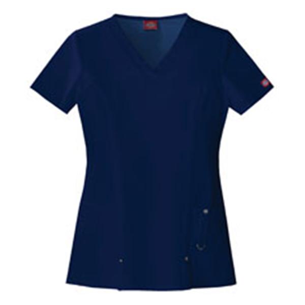 Dickies Scrub Shirt V-Neck 3 Pockets Short Sleeves 3X Large Navy Womens Ea