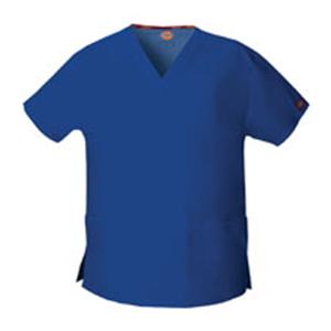 Dickies Scrub Shirt V-Neck 3 Pockets Short Sleeves 5X Large Glxy Bl Womens Ea