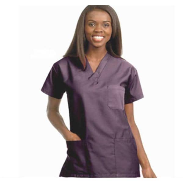 Fashion Poplin Scrub Shirt Adult Unisex Eggplant 65% Polyester /...