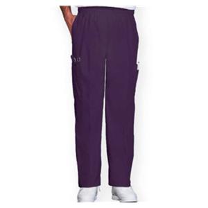 Scrub Pant 65% Polyester / 35% Cotton 4 Pockets Large Eggplant Unisex Ea